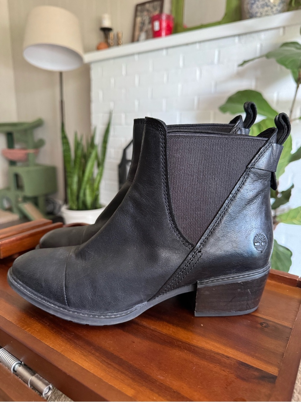 Timberland Black Leather Chelsea Ankle Boots